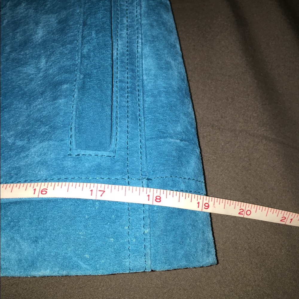 Turquoise suede jacket - Picture 4 of 8
